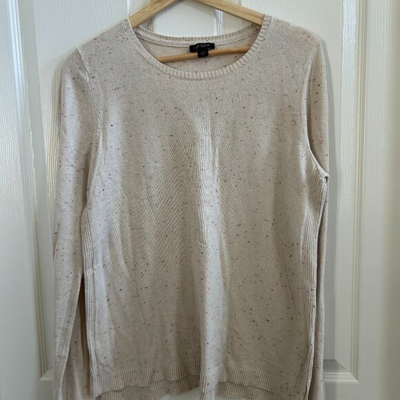 J. Jill Weaver Collection Sweater Womens SZM Round Neck Pullover Beige Speckled - Picture 3 of 8